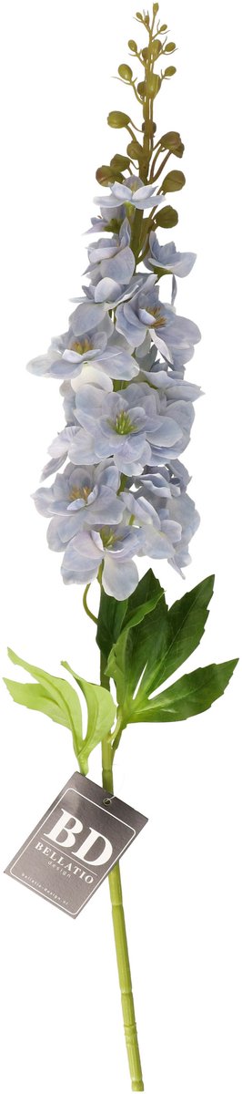 Bellatio Design Kunstbloem bloesemtak ridderspoor - 87 cm - licht blauw - kunst zijdebloemen Lichtblauw