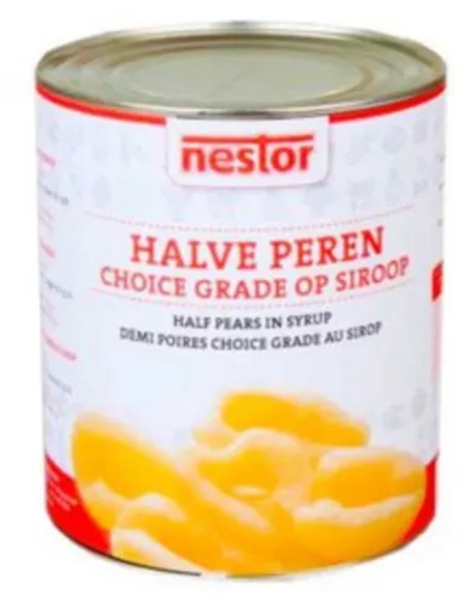 Nestor Halve Peren op Siroop – 3 Liter – Horeca Grootverpakking