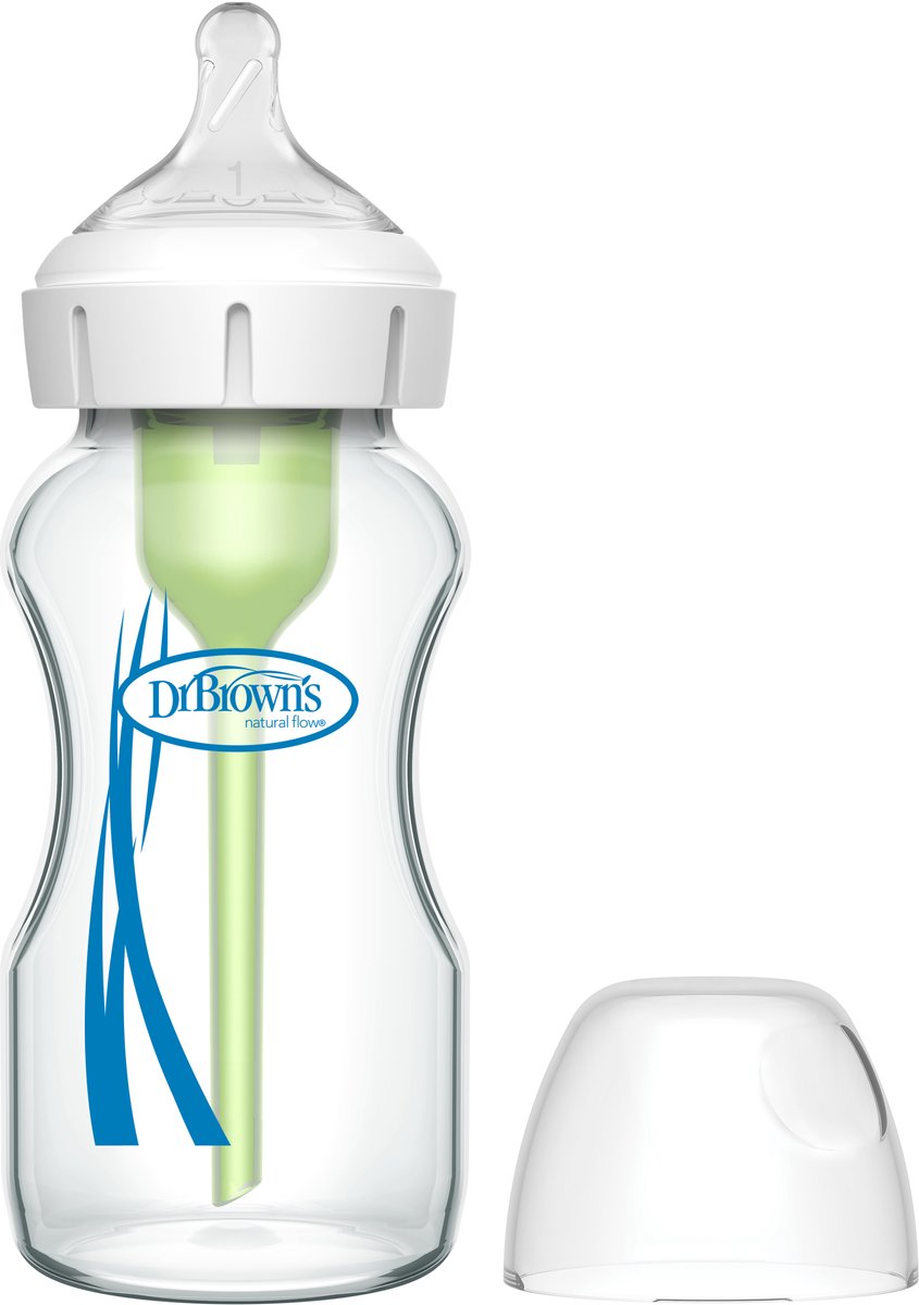 Bol.com Dr. Brown's Options+ Anti-colic Bottle | Brede halsfles 270 ml glas aanbieding