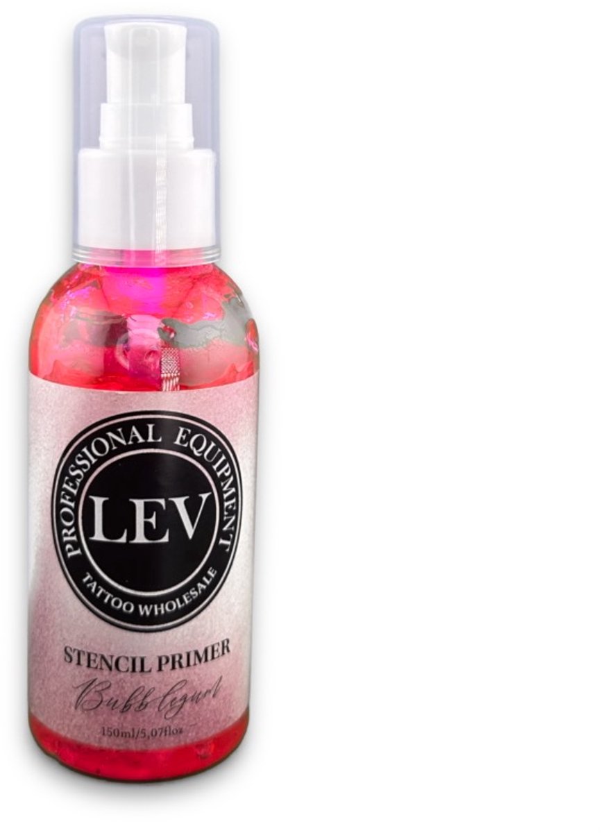 LEV Stencil Primer - Bubblegum - 150ml | Tattoo Transfer Gel | Stencil Stuff | Stencil Crème | Tattoo Stencil Papier Sheets | Tatoeage Transfer | Overtrek Papier Tekenen | Thermisch Carbon | Tattoo Ink Design