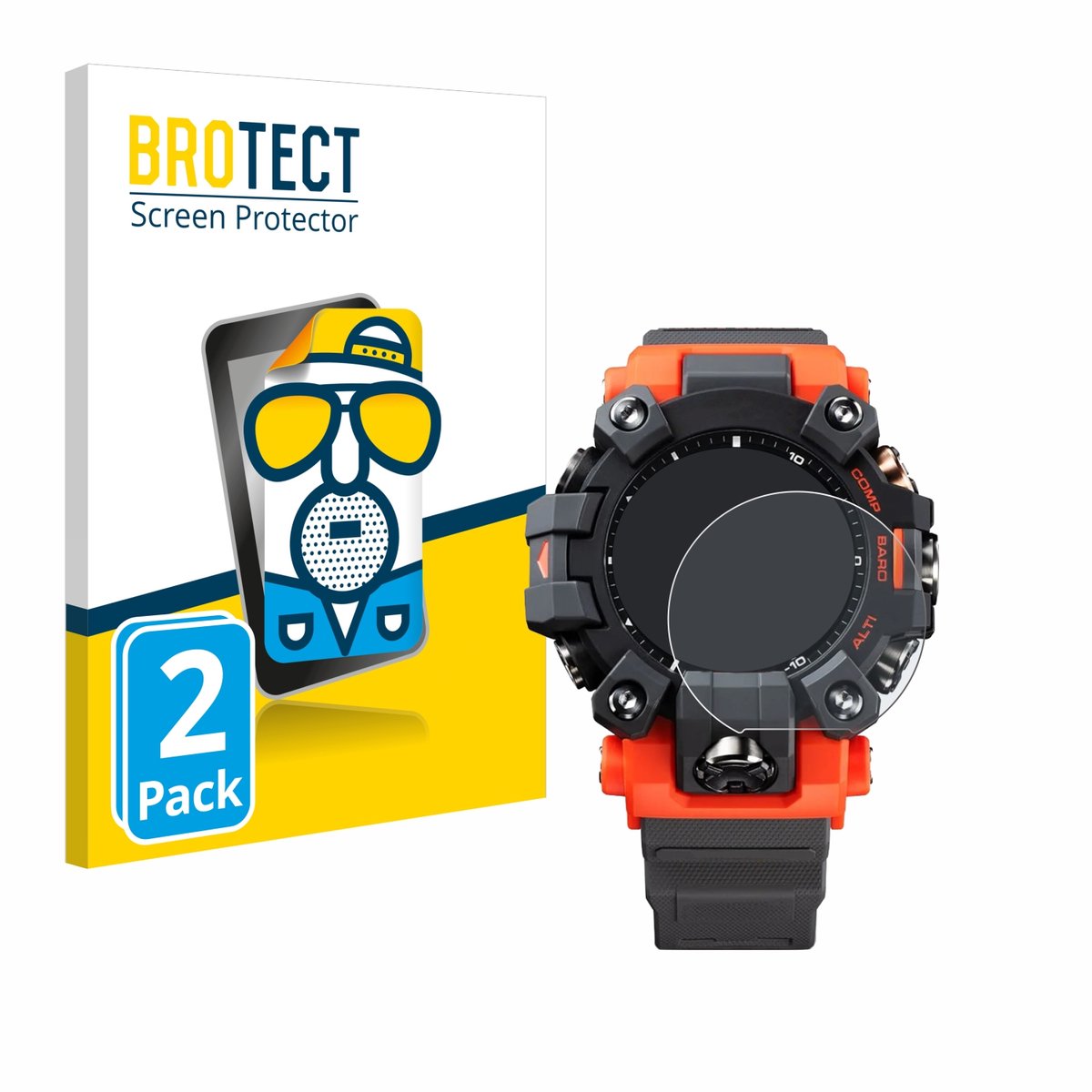 BROTECT - Screenprotector voor Casio G-Shock GW-9500 - Folie Beschermfolie matte 2 Stuks