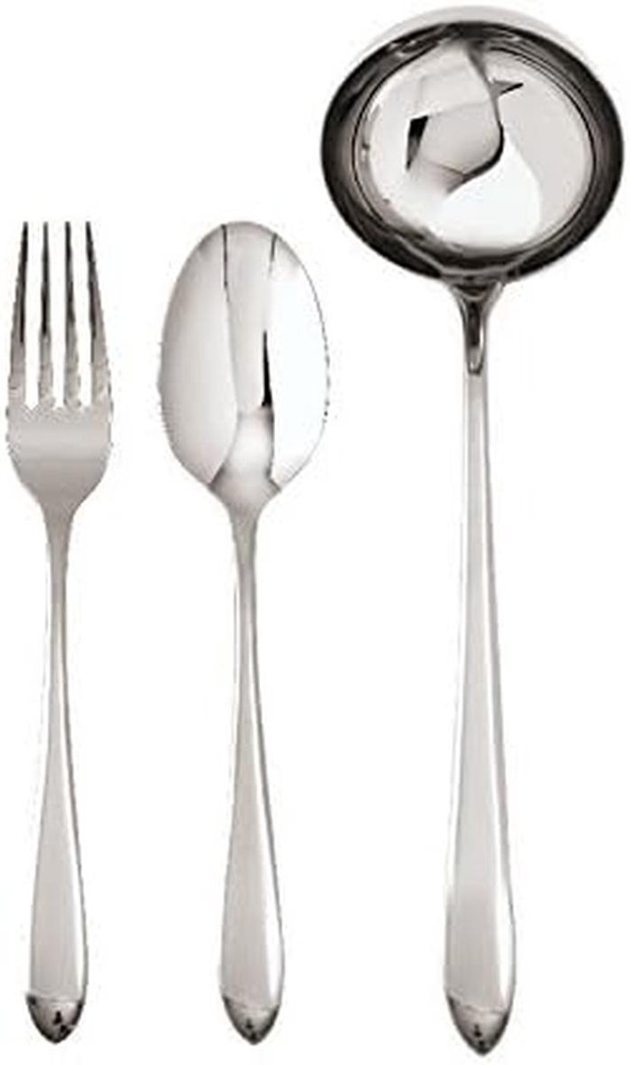Set van 3 Delig Serveerset RVS - Lepel, Opscheplepel en Vork