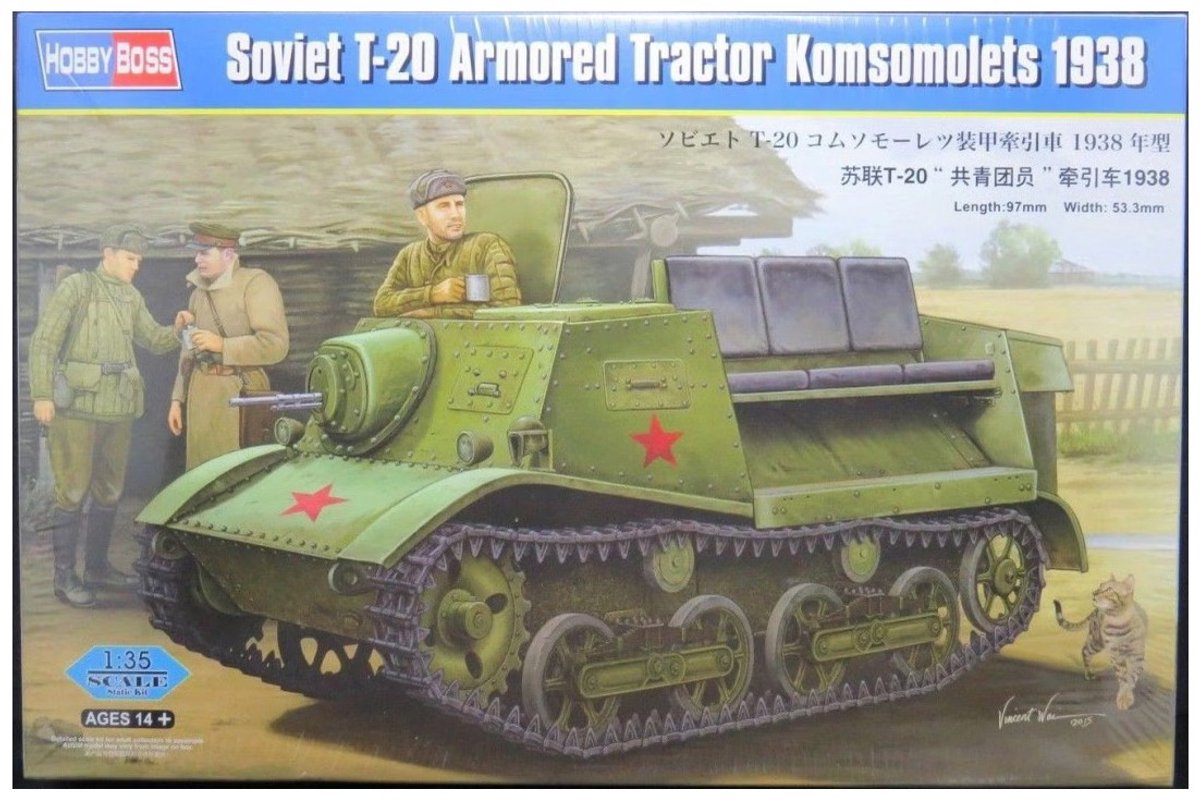 HobbyBoss 83847 1:35 Soviet T-20 Armored Tractor “Komsomolets” 1938 – Gedetailleerd Modelbouwpakket – Schaal 1:35