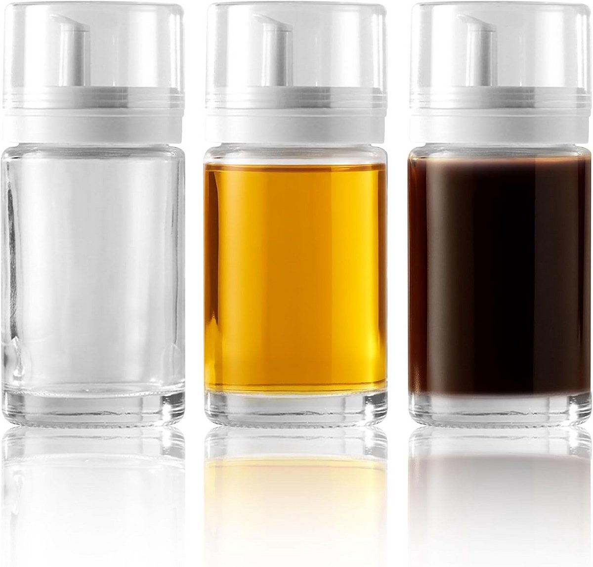 Set van 3 Glazen Oliemolessen - Lekvrije Dispenser voor Olie en Azijn 100ml
