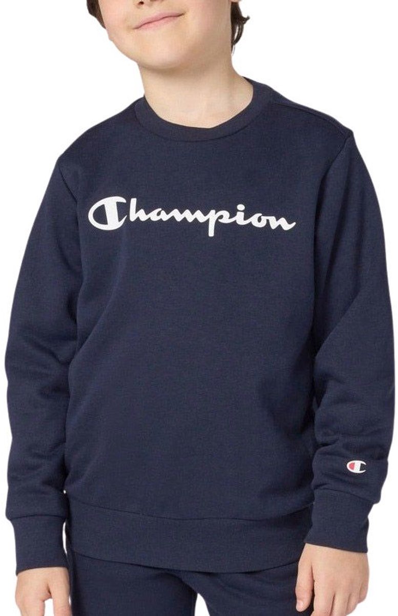 Champion Script Logo Crewneck Sweater Junior Wit