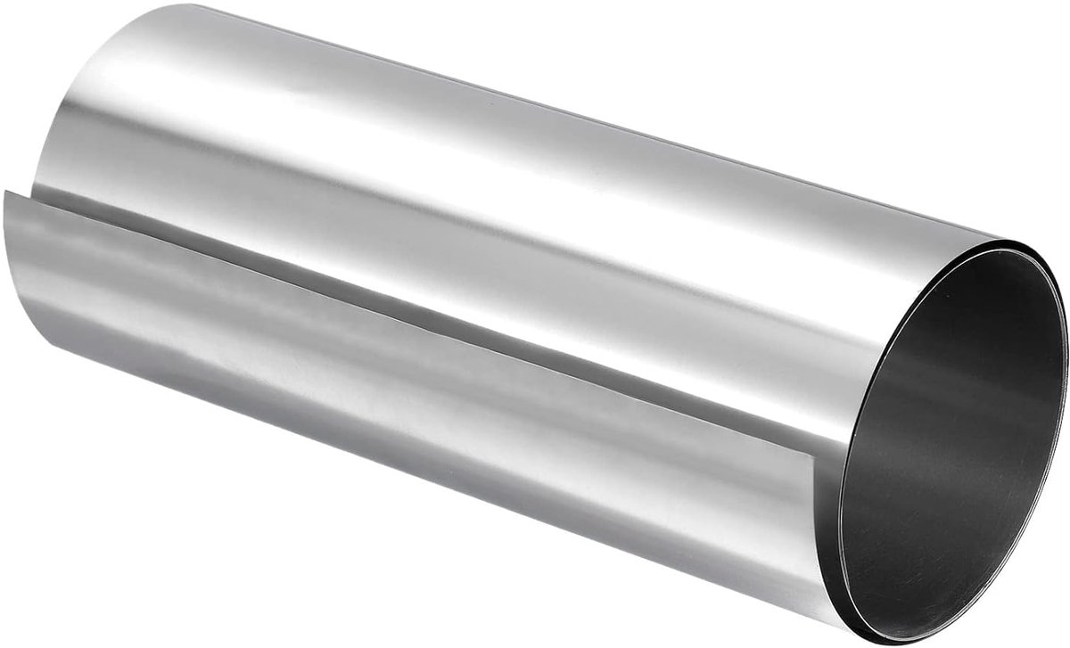 0,1 x 200 x 1000 mm, 304 roestvrij stalen rolblad, plaatfolie voor ambachten, elektronische apparaten, zilverkleurig