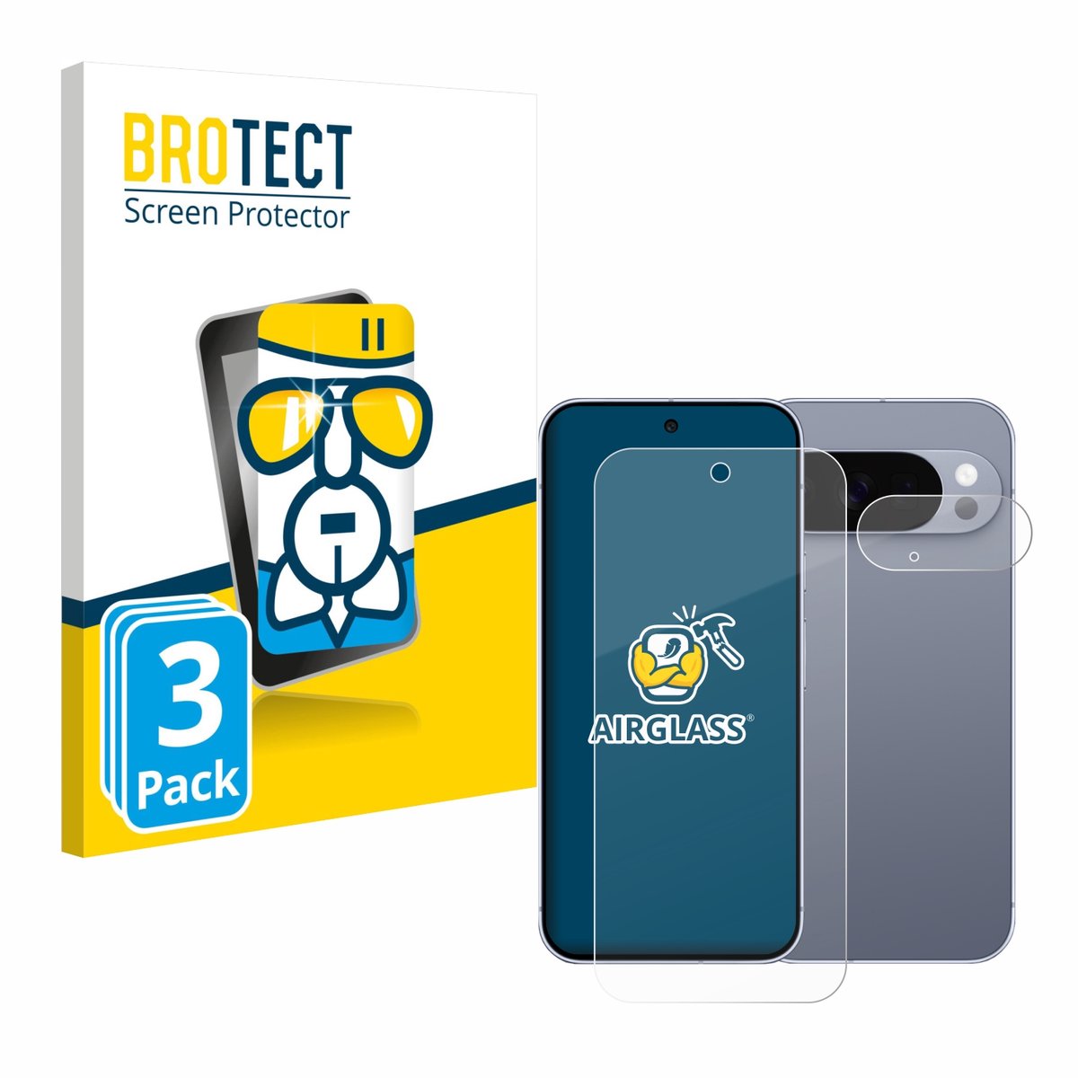 Screenprotector 3 Stuks voor Google Pixel 10 Pro (Voor+Camera) Beschermglas transparant