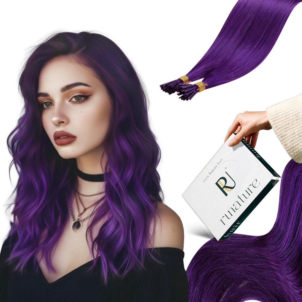 I-Tip Keratine Hairextensions Losse Strands 40cm 25 Stuks Menselijk Haar
