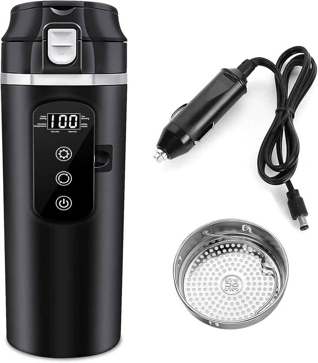 Draagbare Elektrische Waterkoker voor Auto en Vrachtwagen - 12V/24V - 500ml met Temperatuurregeling