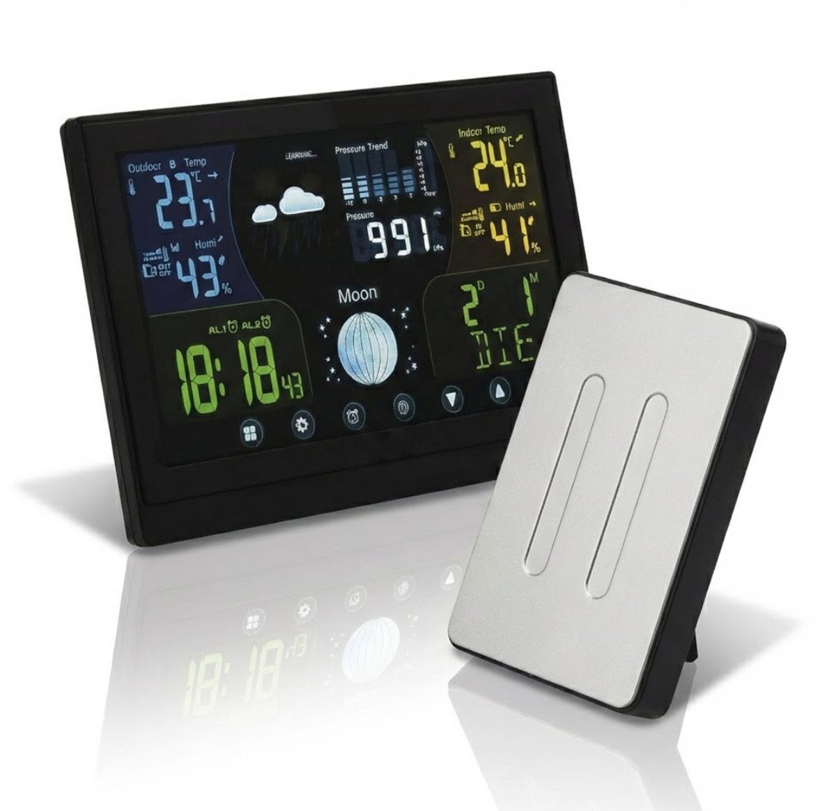 NBAP® Weerstation Binnen en Buiten - Weerstation Draadloos Binnen Buiten - Weerstation met Buitensensor - Zwart