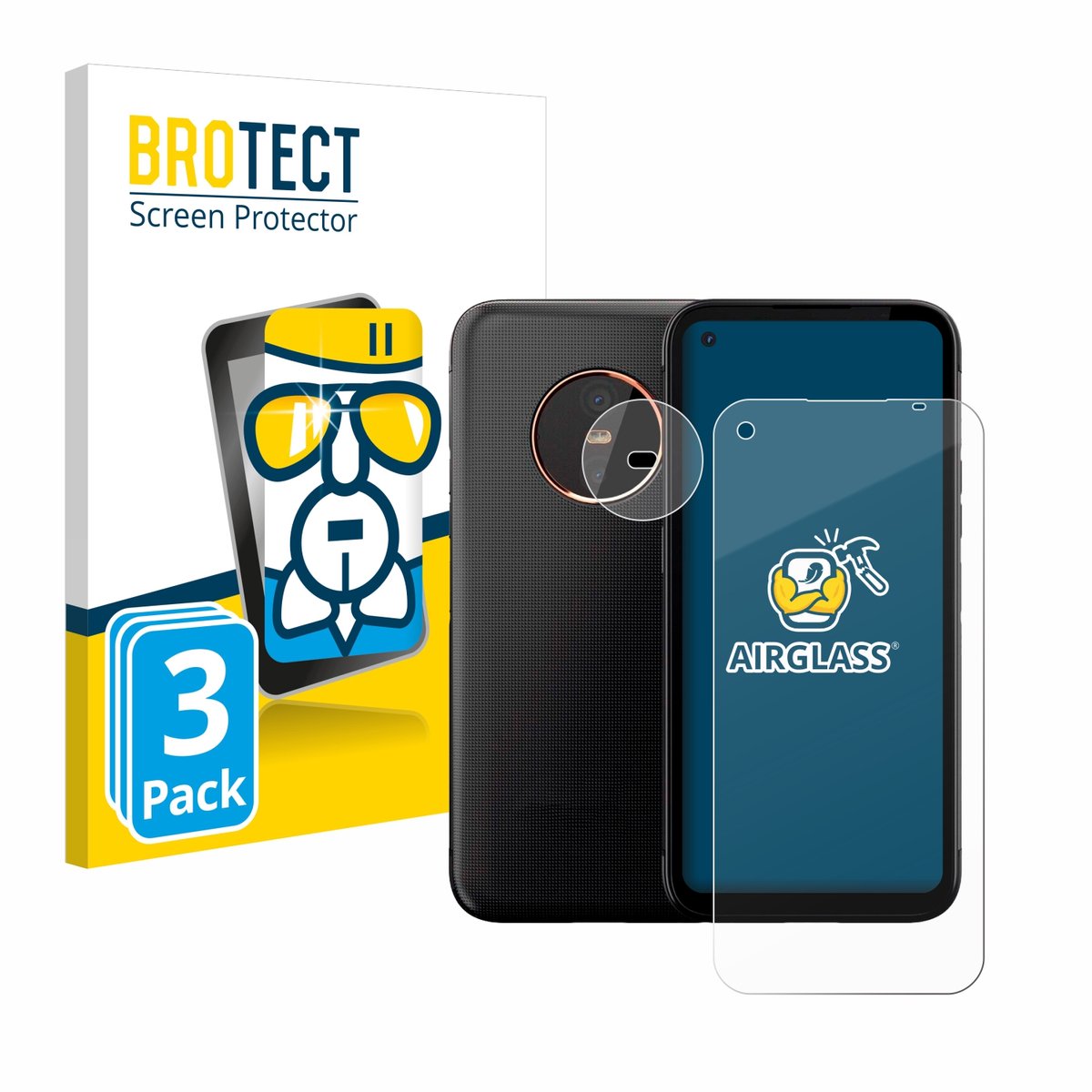 Screenprotector 3 Stuks voor Gigaset GX6 Pro (Voor+Camera) Beschermglas transparant