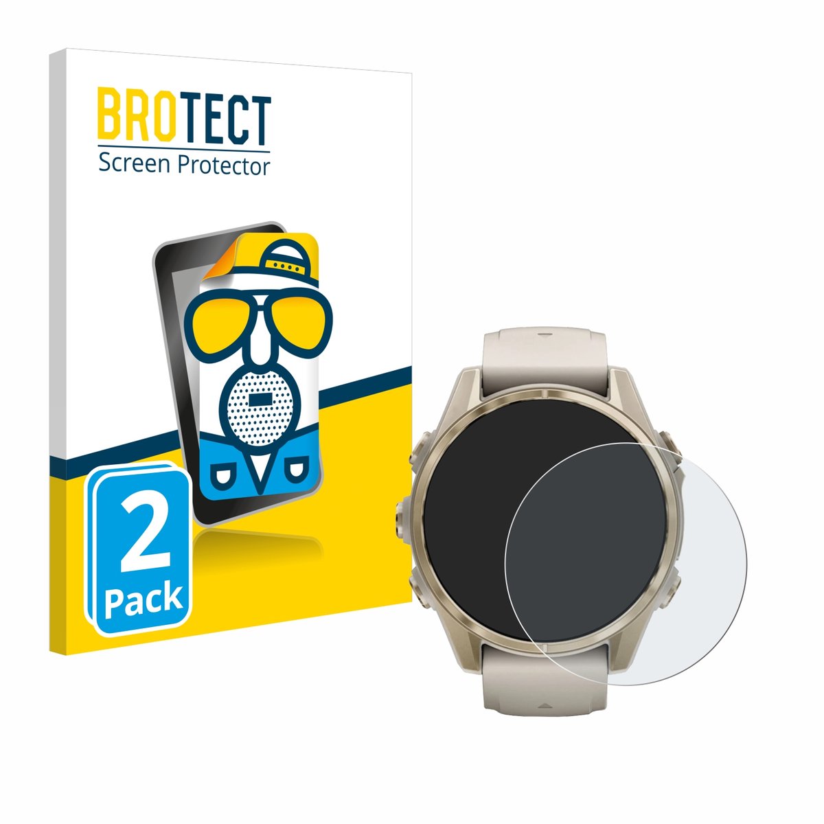 BROTECT - Screenprotector voor Garmin Fenix 8 (43 mm) - Folie Beschermfolie matte 2 Stuks