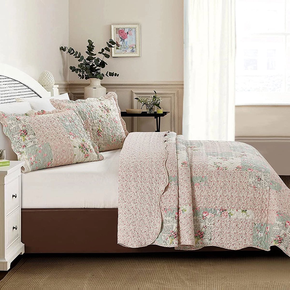 Lavandoux - Bedsprei - Quilt - Rosebud - 260x240cm - 2-persoons - Roze — cadeau in Wonen & Interieur - foto 2