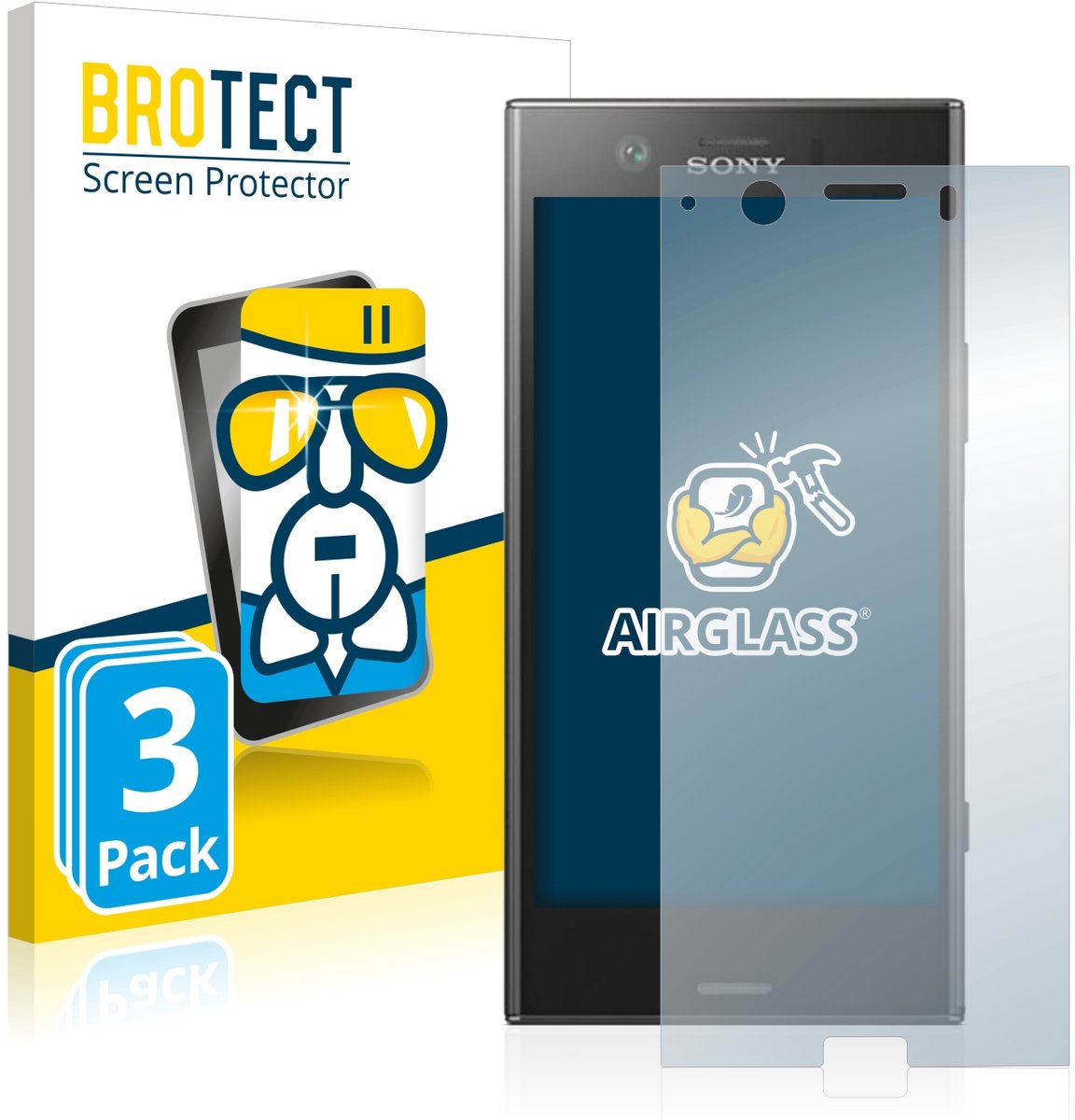 Screenprotector 3 Stuks voor Sony Xperia XZ1 Compact Beschermglas transparant