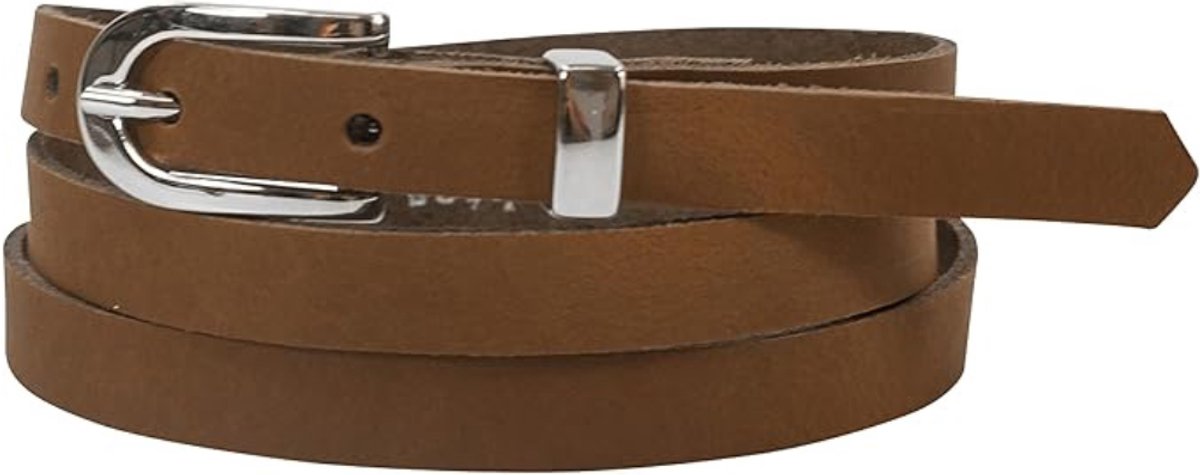 Leren Riem voor Dames - Smalle Lederen Riem met Zilveren Gesp - Stijlvol Cadeau voor Dagelijks Gebruik - 120 cm - 1 Stuk - Bruin-althea - van Imperatoris