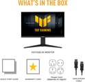 Inhoud van de doos: VG27UQEL5A monitor, snelstartgids, garantiekaart, stroomkabel en DisplayPort kabel.