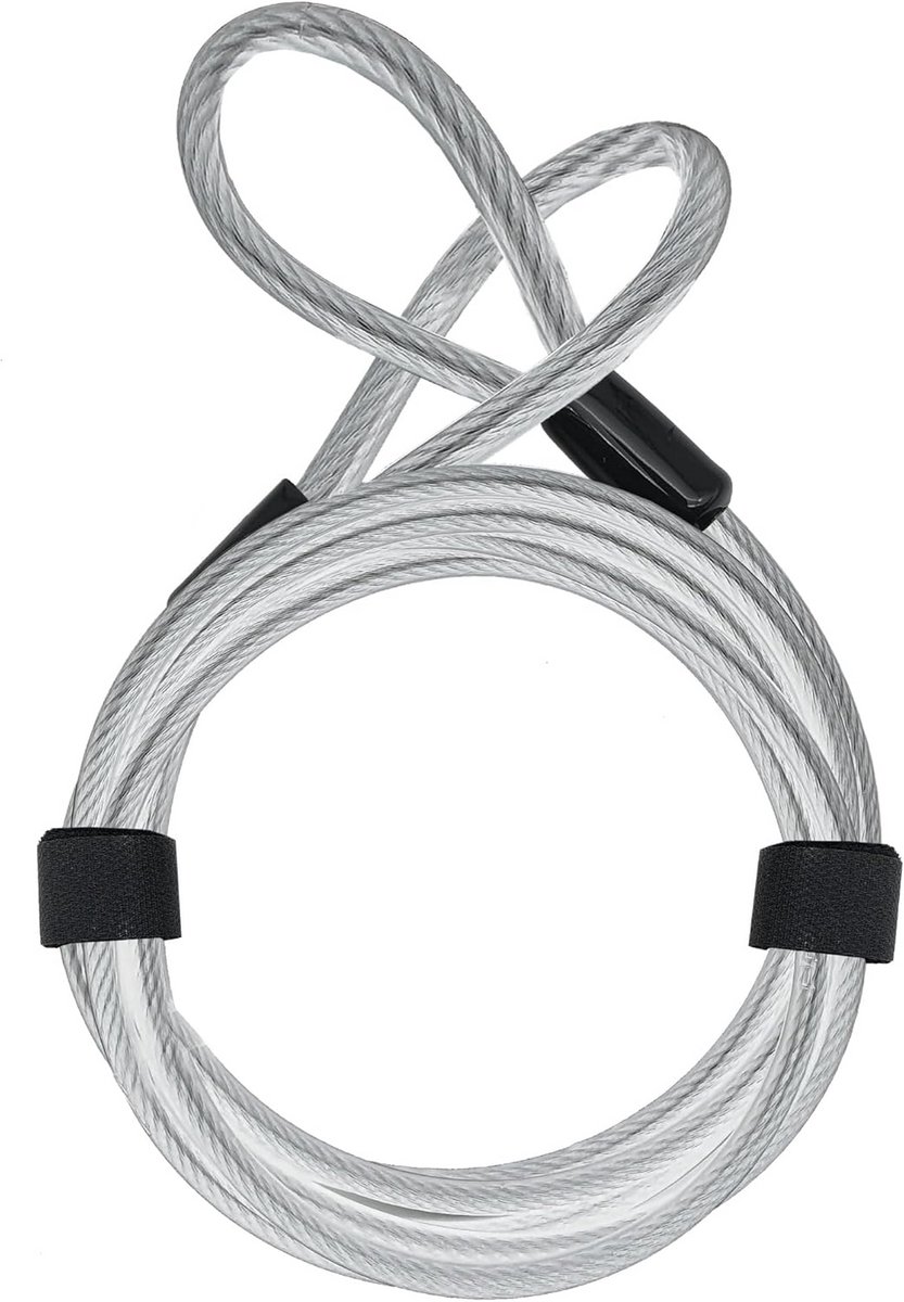 Stevig Kabelslot 200cm Fiets & Motorhelm Beveiliging - PVC Gecoat Roestvrij Staal