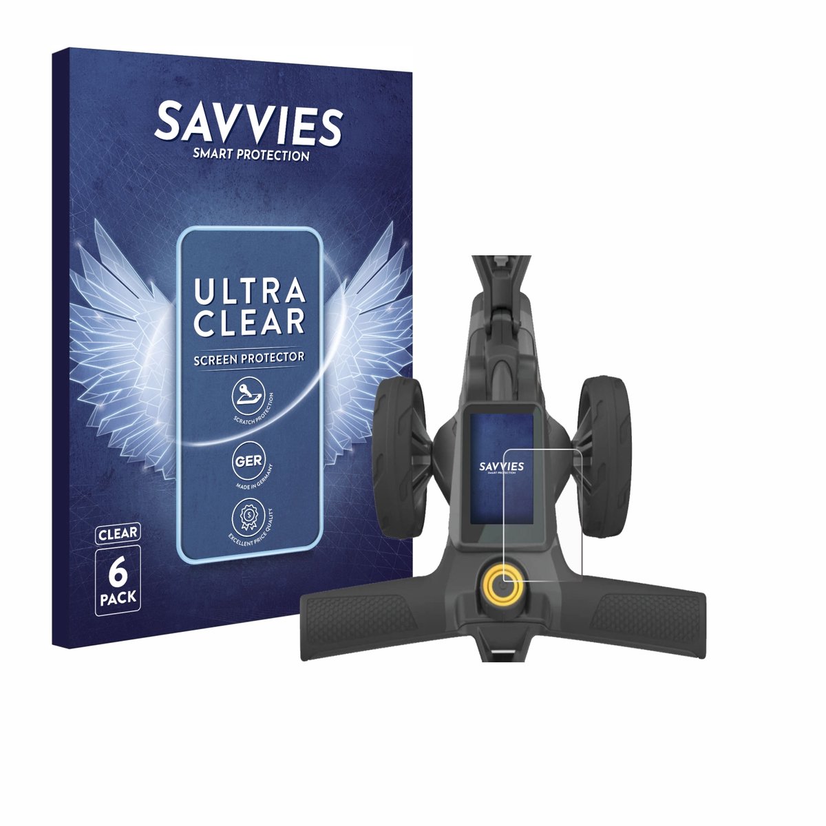 Savvies - Screenprotector voor PowaKaddy CT10 - Folie Beschermfolie transparant 6 Stuks