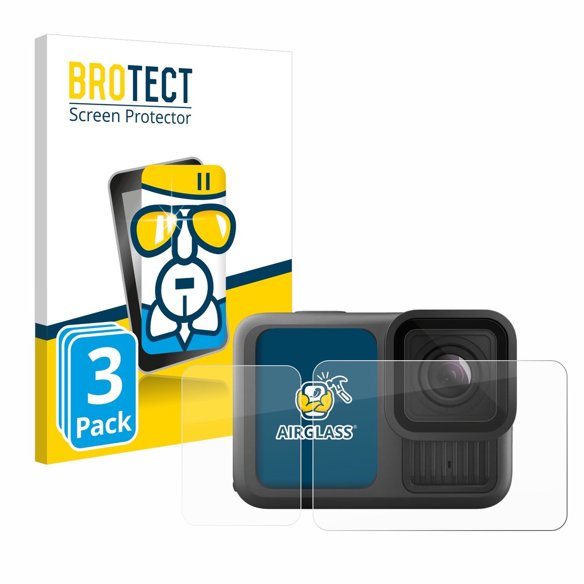 Screenprotector 3 Stuks voor GoPro Hero 13 Black Beschermglas transparant