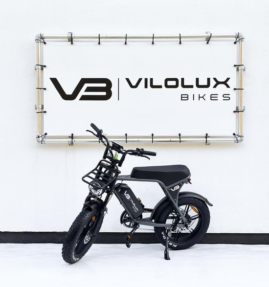 Vilolux® Fatbike electrisch - Fatbike C80 - GREY - Legaal - Voorrek - Rijklaar geleverd - Niet opvoerbare fatbike - 2 Jaar garantie - Hydraulische remmen - Alarm - Telefoontasje - NFC Key - Full Color LCD Display van Merkloos — afbeelding 2
