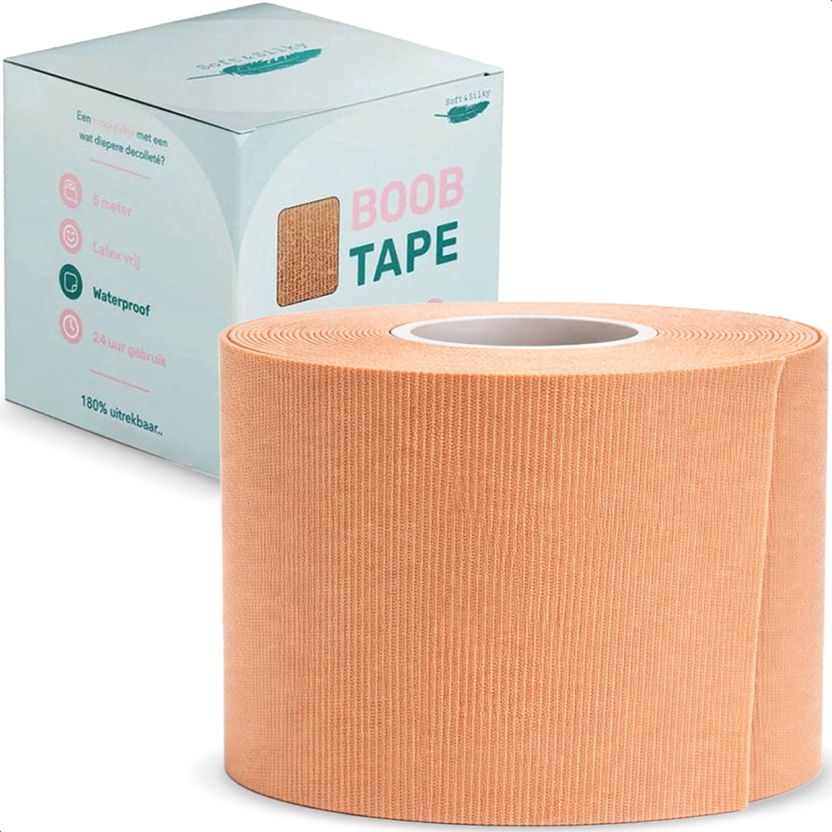 Soft & Silky Boob tape - 5 meter - Latex vrij - Nipple covers - Hypo allergeen - Tepelcovers - Borst - Plak - BH - Bra - Fashion - Tape - Push up - Nipple cover