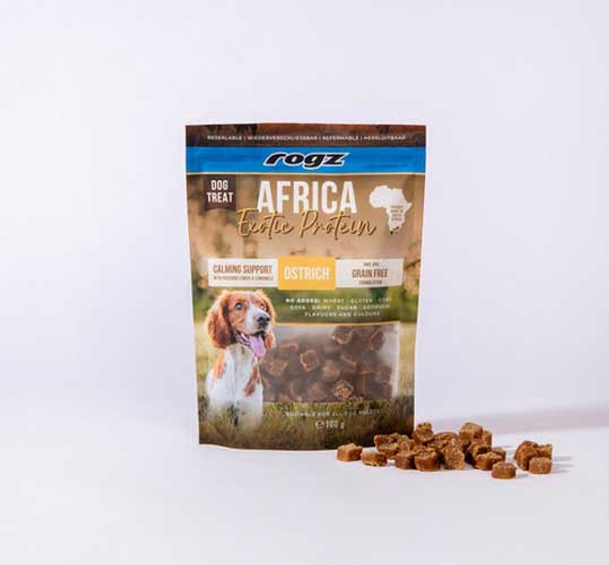 Rogz Hondensnack Kalmerend Struisvogel 100 g (Africa Exotic Protein)100gr