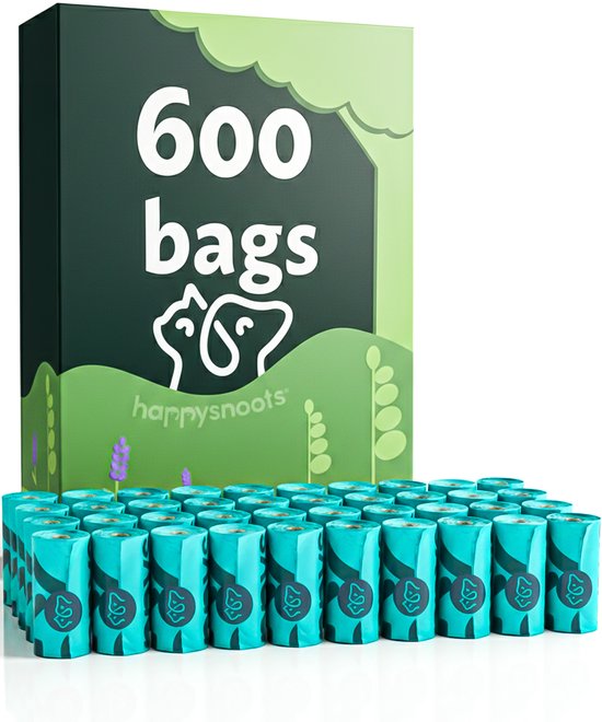 Sacs à crottes pour chiens Biodégradables - 600 Pièces Sacs pour chiens - Sacs à crottes Lavande - Dog Poop Bags - Crottes de chat et de chien
