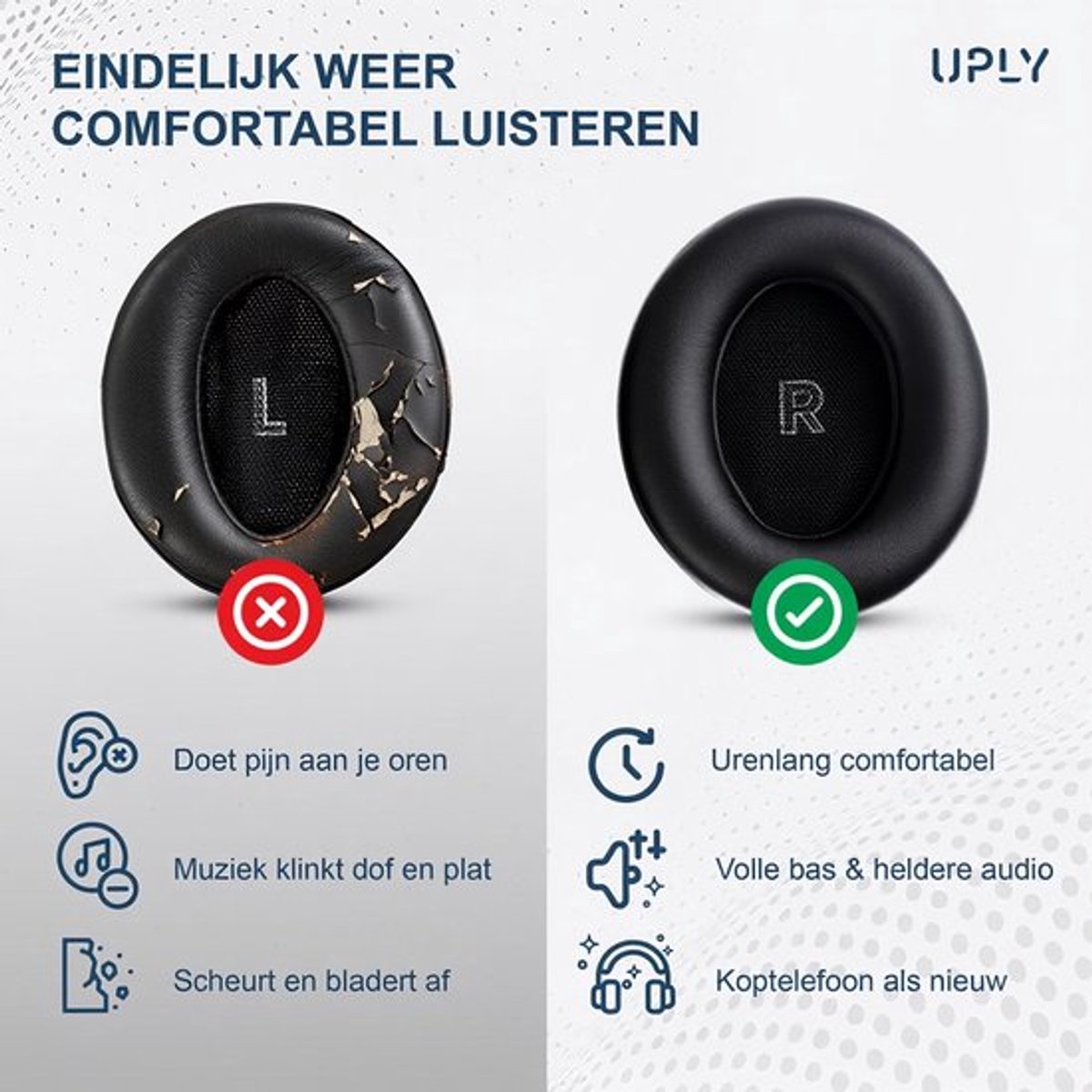 Set Oorkussens voor Bose Koptelefoon - QuietComfort Ultra Oorkussen - QuietComfort Ultra - Kunstleer met Traagschuim thumbnail 2