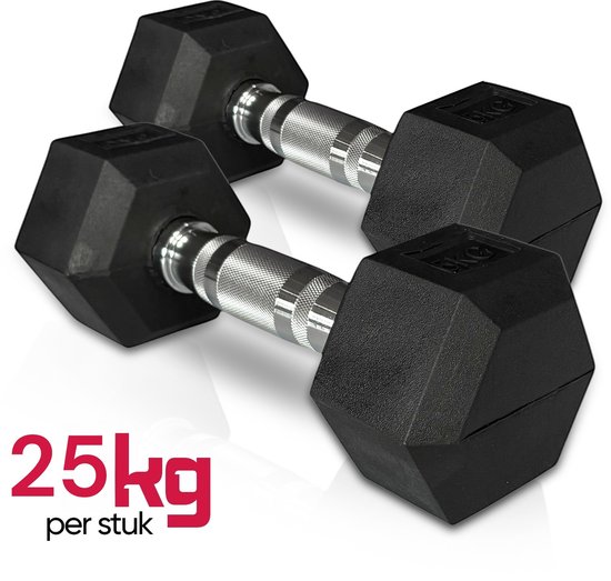 Padisport - Dumbell 25 kg - Hex Dumbells 25 Kg - Hexagon Dumbells - Fitness Gewicht 25 Kg - Hexa Dumbell 25 Kg - Dumbbells