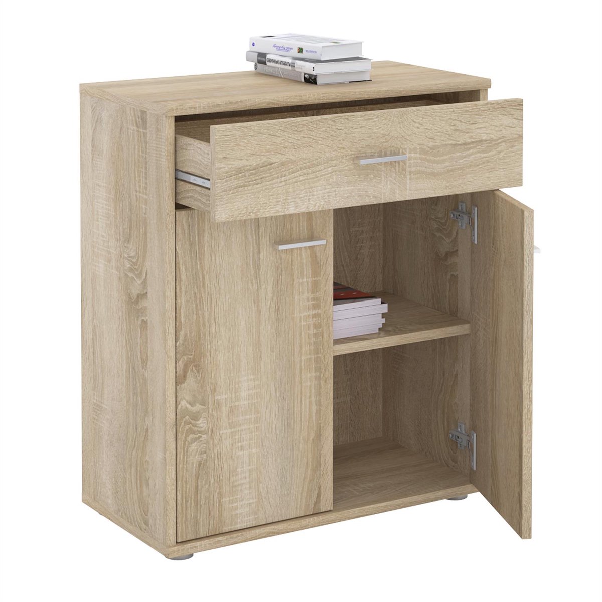 Commode in Sonoma eik met lade en deuren