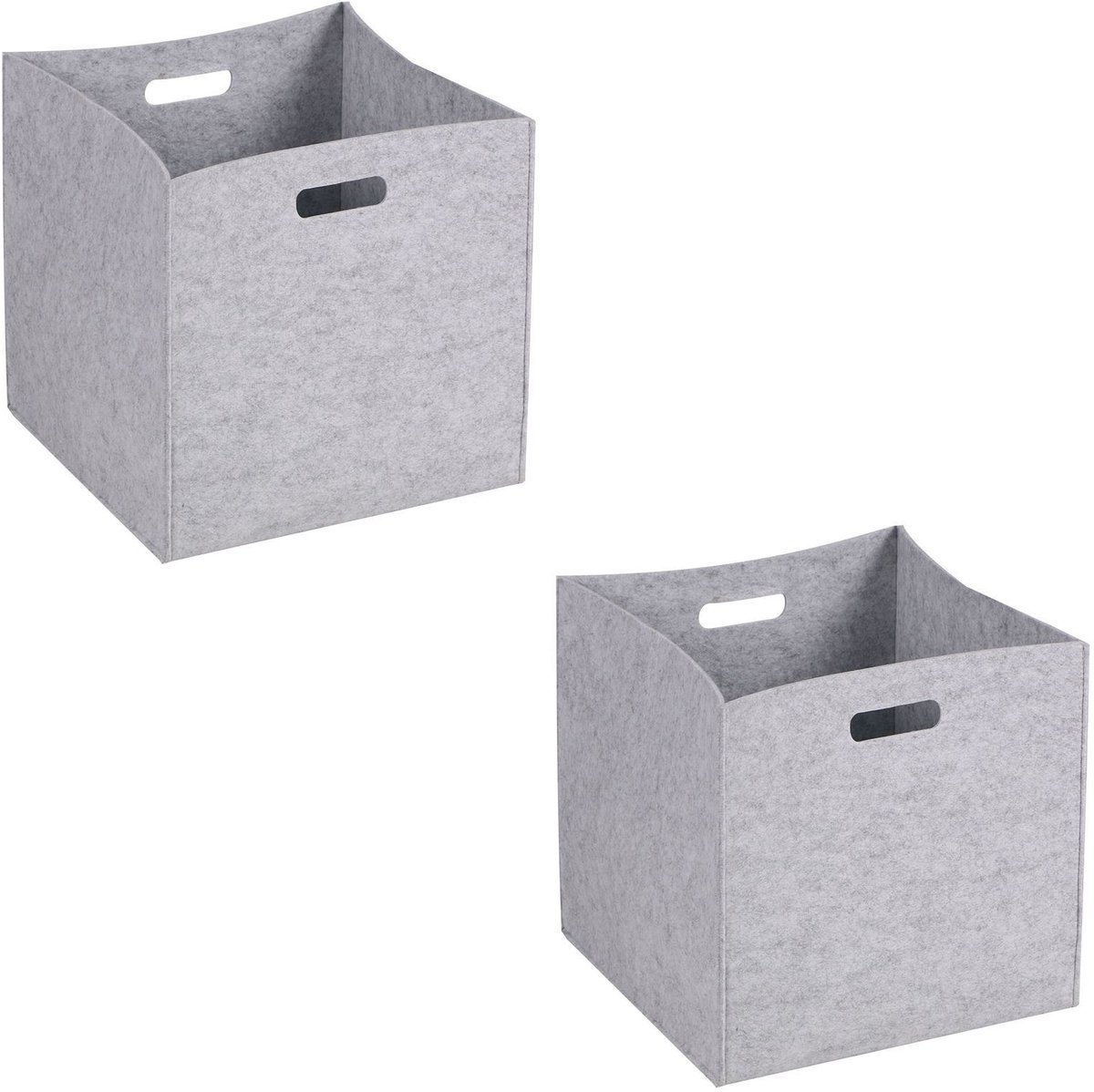Stoffenbox FELT met vilt in een pak van 2 in grijs