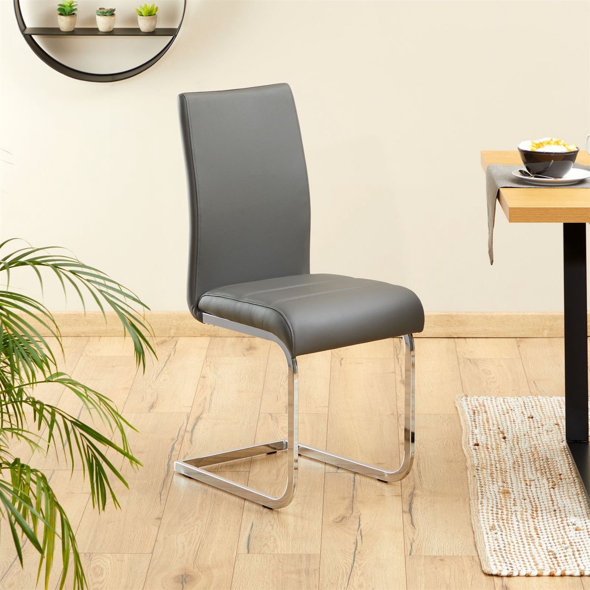 Schommelstoelen LETICIA, set van 4 - grijs