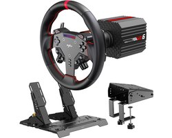 PXN VD6 Bundel - Sim Racing Stuur - Direct Drive 6 Nm - W AS Racestuur - PD HM Hall Pedalen - 400° Rotatie - Vibratiefeedback - PC Windows 7-11 - Zwart
