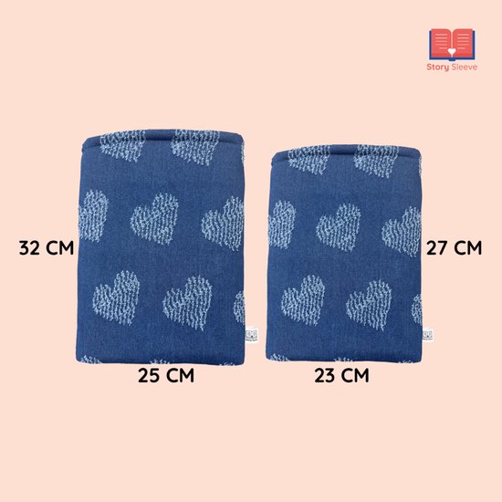 Story Sleeve - Book Sleeve / E-reader Sleeve Love in Blue - 27 x 23 cm - Ook geschikt voor E-reader - Boekenhoes - Boekbeschermer - Boekhoes - Booksleeve - Voor boek van Acfanana — afbeelding 2