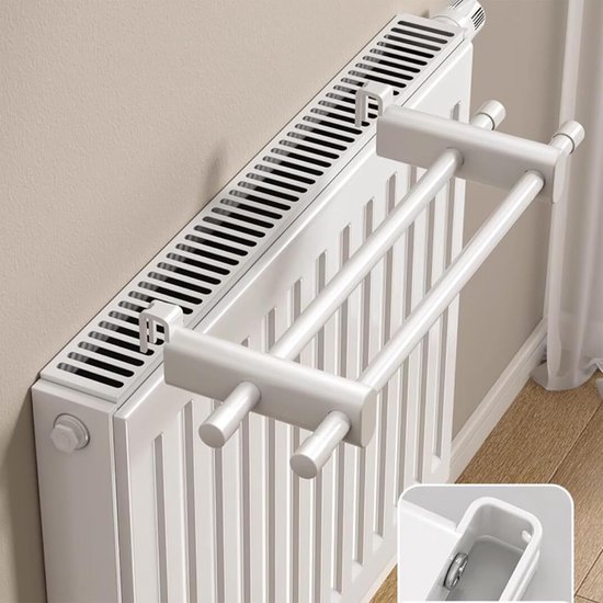 Droogrek - Handdoekrek voor Design Radiator - 2 Stangen - 50 cm - Wit | bol