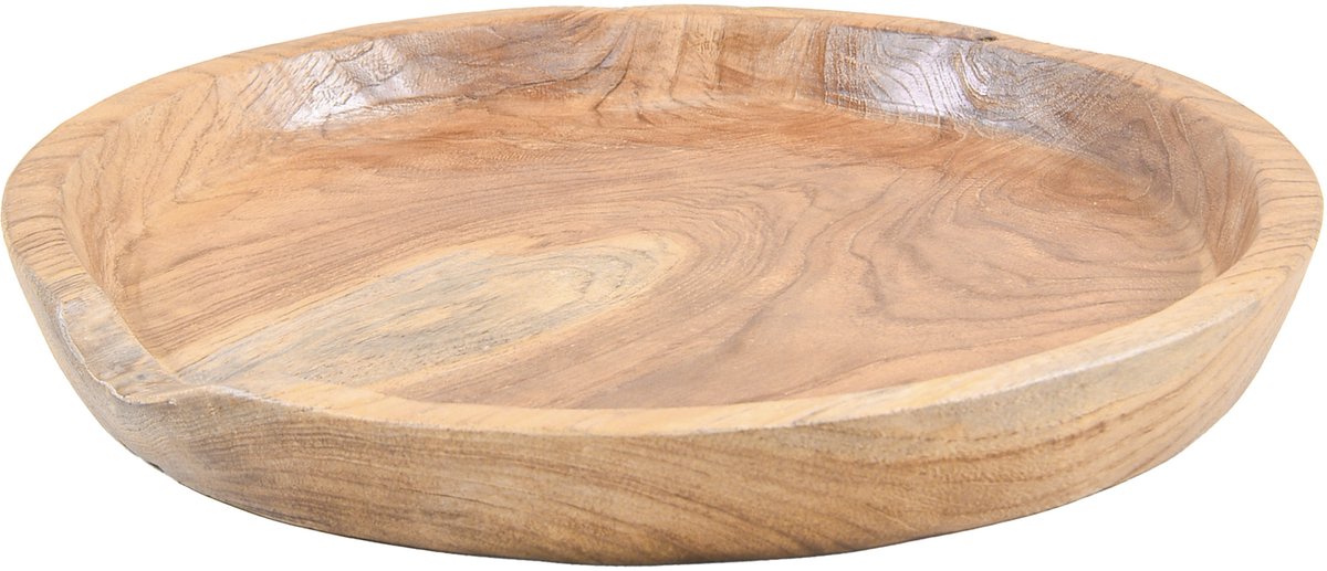 Grote ronde schaal "Morgon" ø 40-45 cm - gemaakt van oud teakhout