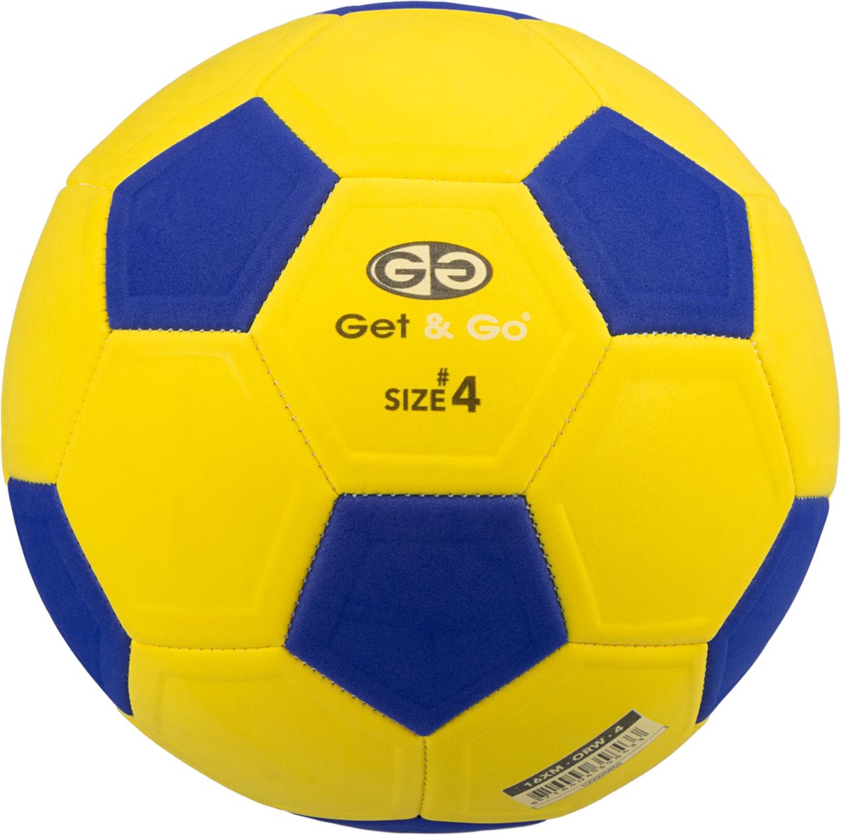 Get & Go Curve Bal - Kickerball - Geel/Blauw Voetbal - Curvebal - Maat 4 - diameter ca. 21 cm