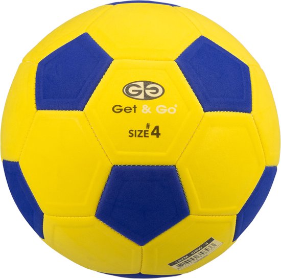 Get & Go Curve Bal - Kickerball - Geel/Blauw Voetbal - Curvebal - Maat 4 - diameter ca. 21 cm