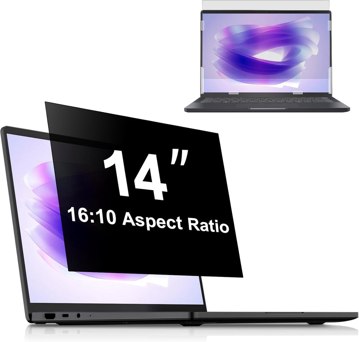 Famanu – Laptop 14 "16:10 Aspect Privacy Screen Filter voor laptop/laptop/laptop/laptop//apparaat/laptop/apparaat - Verwijderbare Anti Glare Anti Blauw Licht