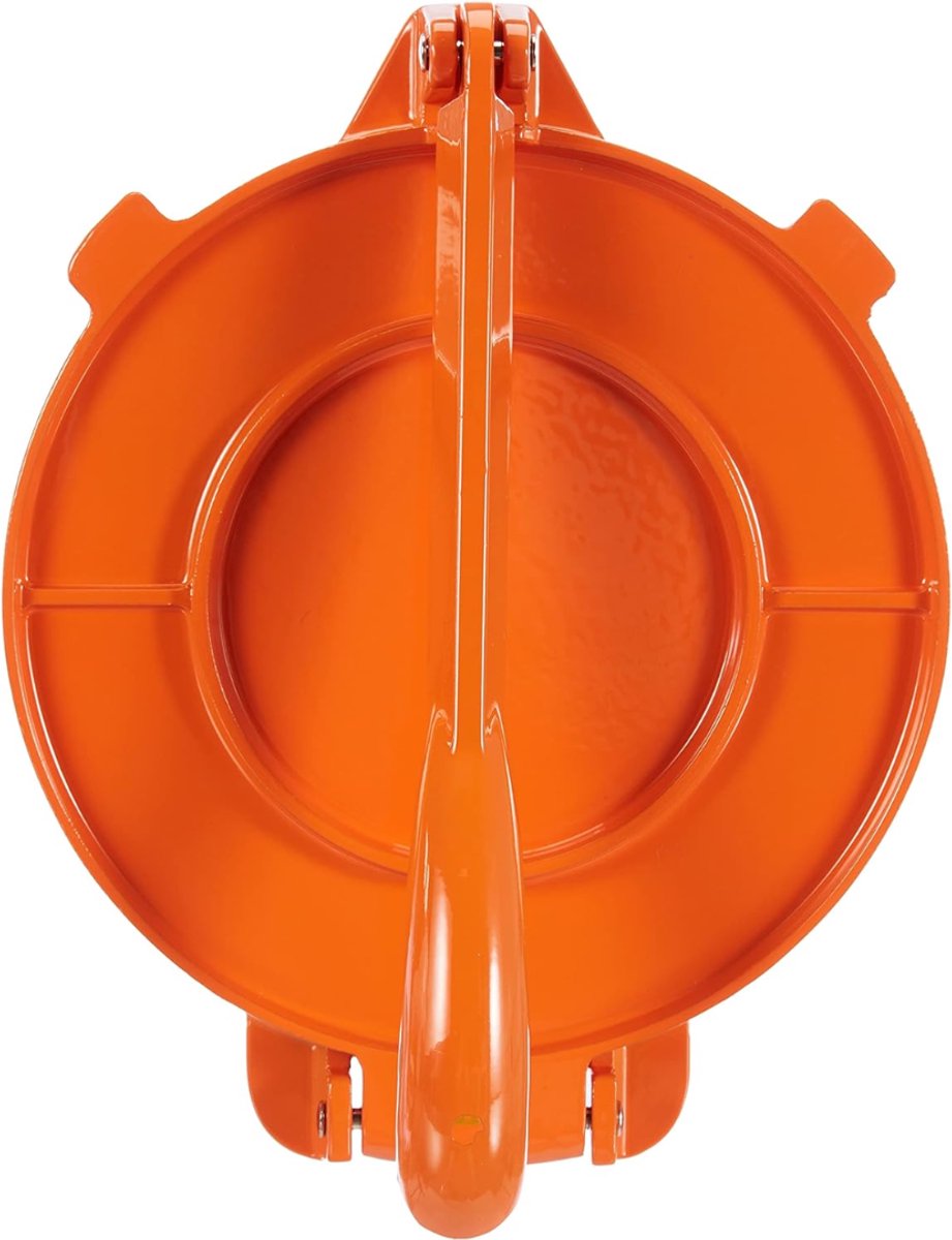 MMM® Tortilla Pers - poffertjespan - tortilla pers gietijzer - Oranje - 20 cm x 20 cm x 9 cm