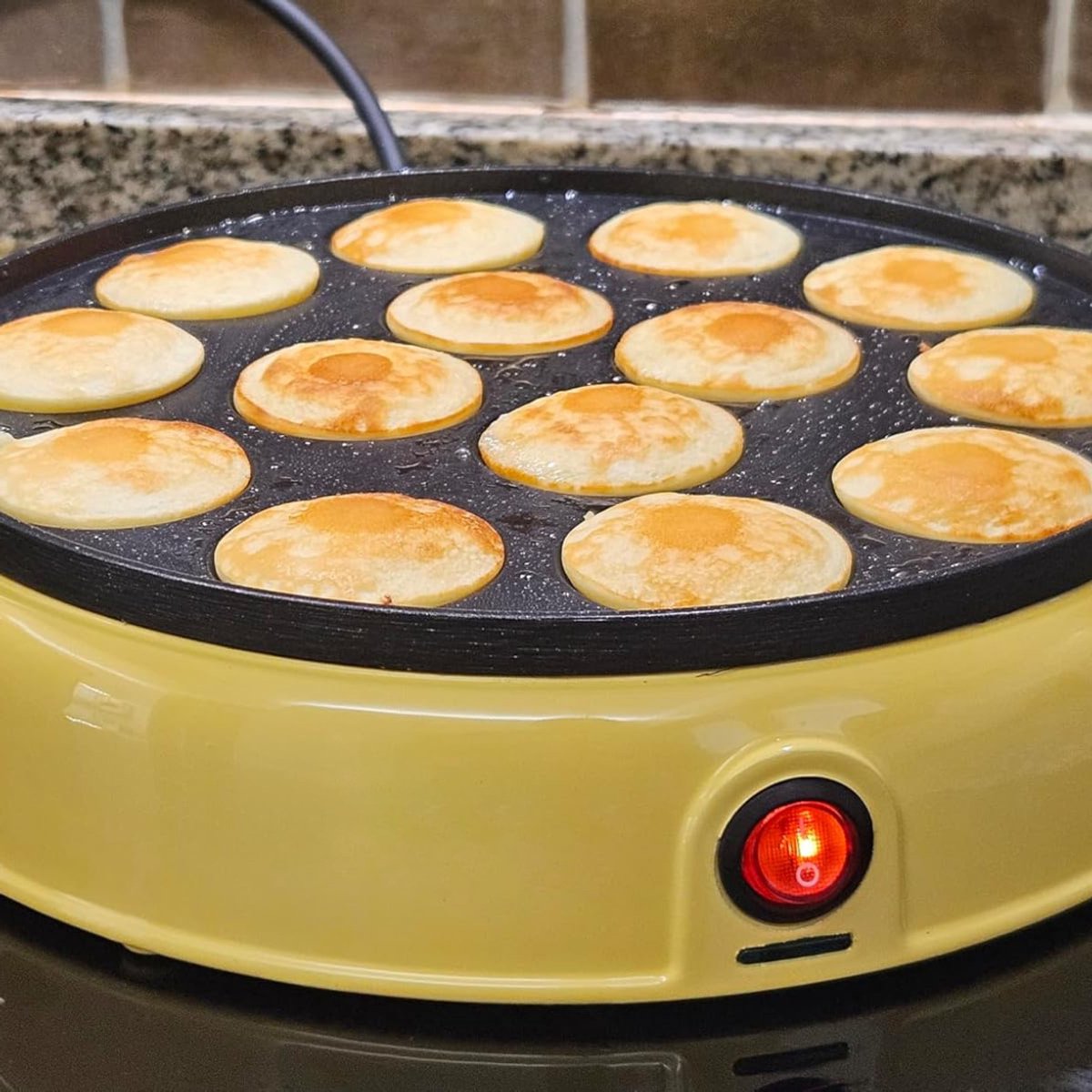NBAP® Poffertjespan Electrisch - Poffertjesmaker - Poffertjespannen - Geel