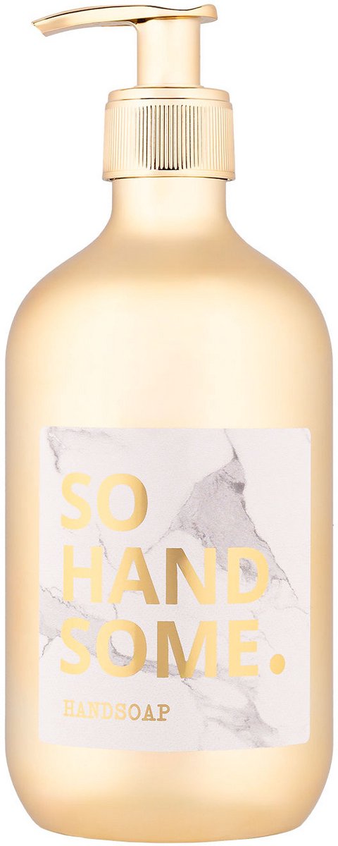 BOTTLE LANGUAGE - Handzeep gouden zeeppompje - SO HANDSOME - Geur: Soft Cotton - Inhoud: 500 ml