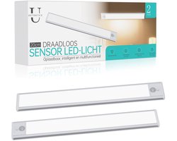 Ustratics LED Kastverlichting met Bewegingssensor – Draadloos – 20 cm – 2 Stuks - 1100Mah