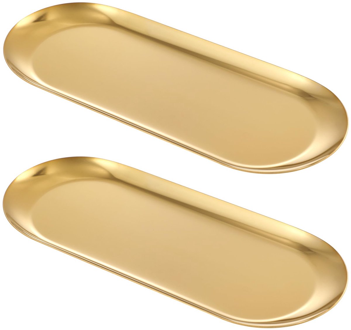Gouden decoratief dienblad - 2 stuks - Dienblad voor de badkamerkaptafel