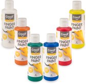 Creall Vingerverf - Set 6 x 80 ml – 6 leuke kleuren – Veilige & Uitwasbare Vingerverf – Creatief Knutselen - Gemaakt in NL