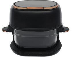 Sensova - Airfryer 4L - 1350W met Zichtbare Glazen Bakmand - LED-Touchscreen en Timer 0–120 min - Heteluchtfriteuse / Heteluchtoven 60-190 °C - PFAS- en BPA-Vrij - EU-stekker - Modern Zwart-Wit Design