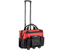 gereedschapstrolley met 19 vakken tot 40 kg, gereedschapskoffer met wielen 46 x 25 x 37 cm, trolley voor gereedschappen met versterkte basis, mobiele gereedschapstas voor tools