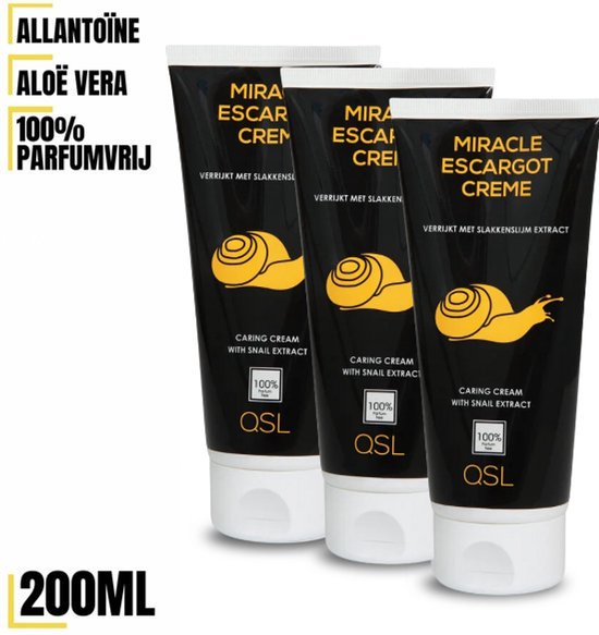 QSL | Miracle escargot crème - slakkencrème - slakkenslijmcrème - 3 x 200ml