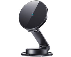 Magnetische draadloze Telefoonhouder Auto met Qi-oplader 15W – Dashboard telefoonhouder – 360° draaibaar & opvouwbaar – Joyroom – Zwart
