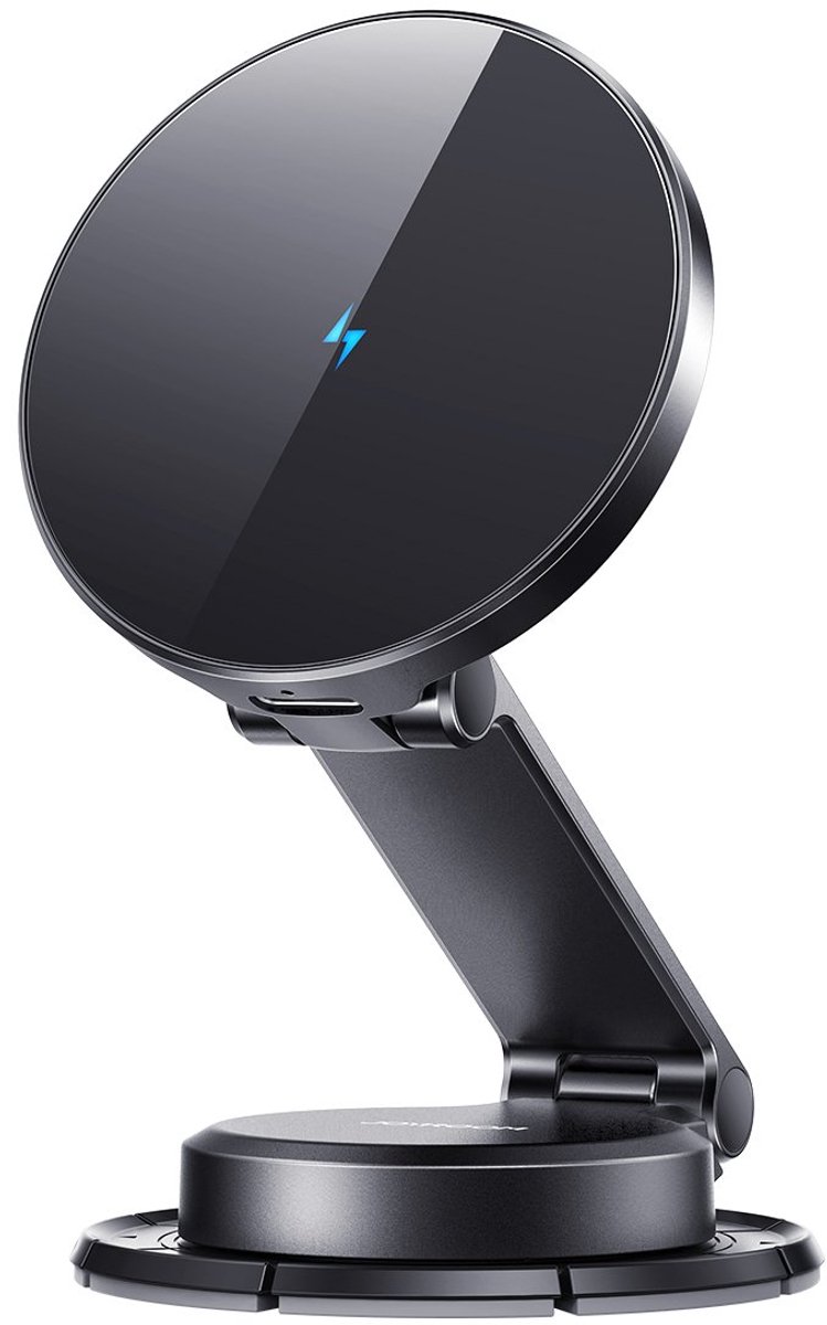 Magnetische draadloze Telefoonhouder Auto met Qi-oplader 15W – Dashboard telefoonhouder – 360° draaibaar & opvouwbaar – Joyroom – Zwart